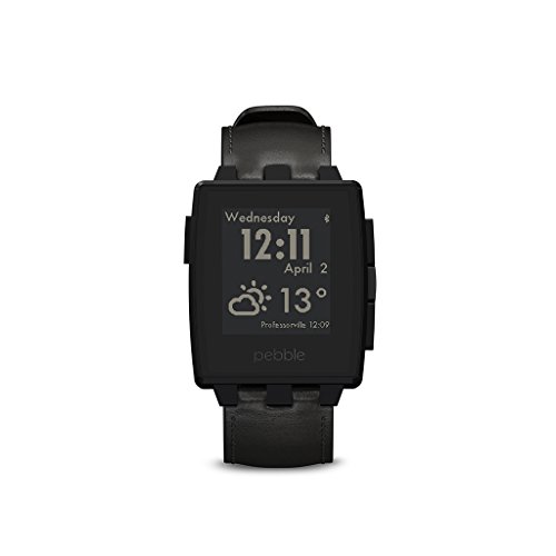 Pebble 401BLR Steel Smart Watch (3,2 cm (1,26 Zoll) E-paper Display inkl. LED Backlight) matte schwarz