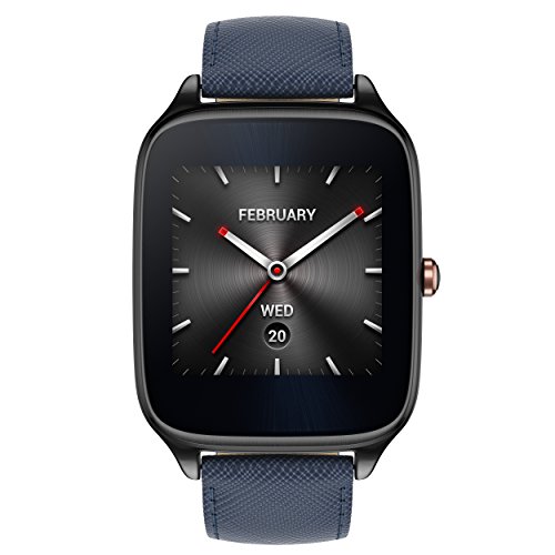 Asus 90NZ0044-M00050 4,14 cm (1,63 Zoll) ZenWatch 2 (Touchscreen, Qualcomm Snapdragon 400 APQ8026, 4GB, Lederarmband) blau/grau