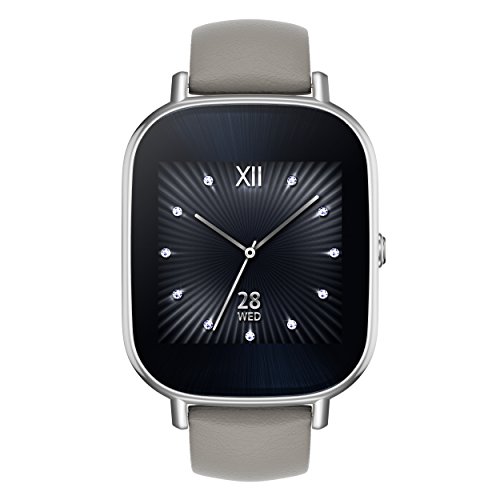 Asus 90NZ0031-M00010 3,68 cm (1,45 Zoll) ZenWatch 2 (Touchscreen, Qualcomm Snapdragon 400 APQ8026, 4GB, Lederarmband) khaki/silber