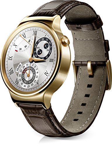 Huawei Watch mit Lederarmband in gold